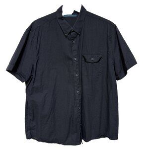 Perry Ellis Men's Button up Shirt Black Size XXL Business Casual 100% Cotton
